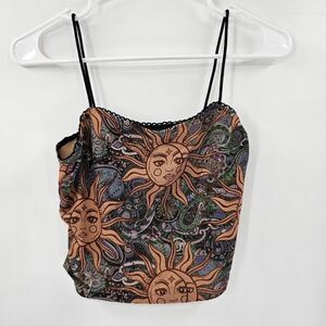 Shein medium 90s y2k sun design tank top crop trend